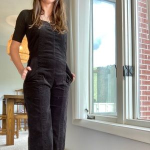 APIECE APART skinny wale, black cord overalls